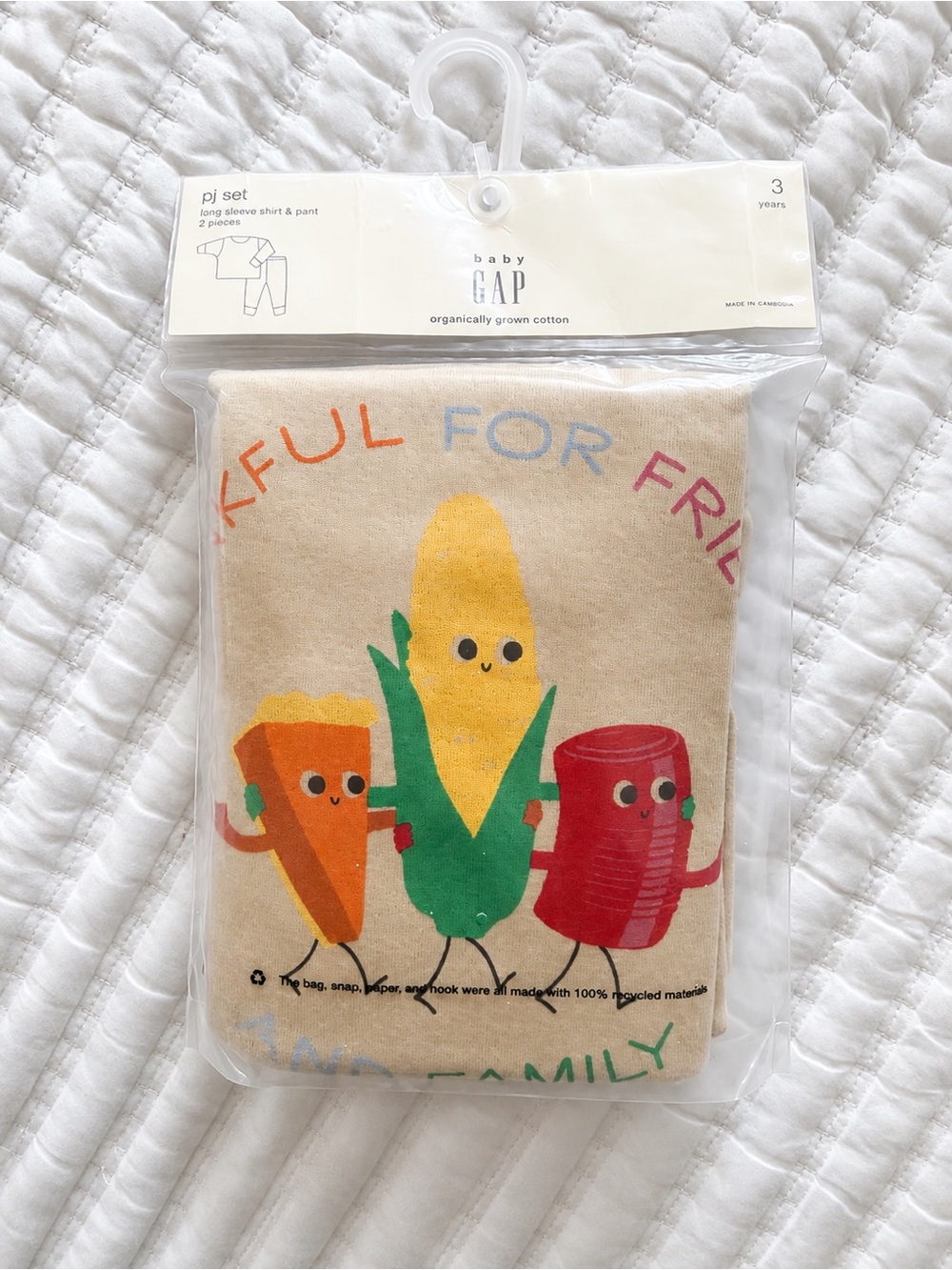 💛 NEW Baby Gap 3T Organic Cotton Pajama Set Long Sleeve Pants